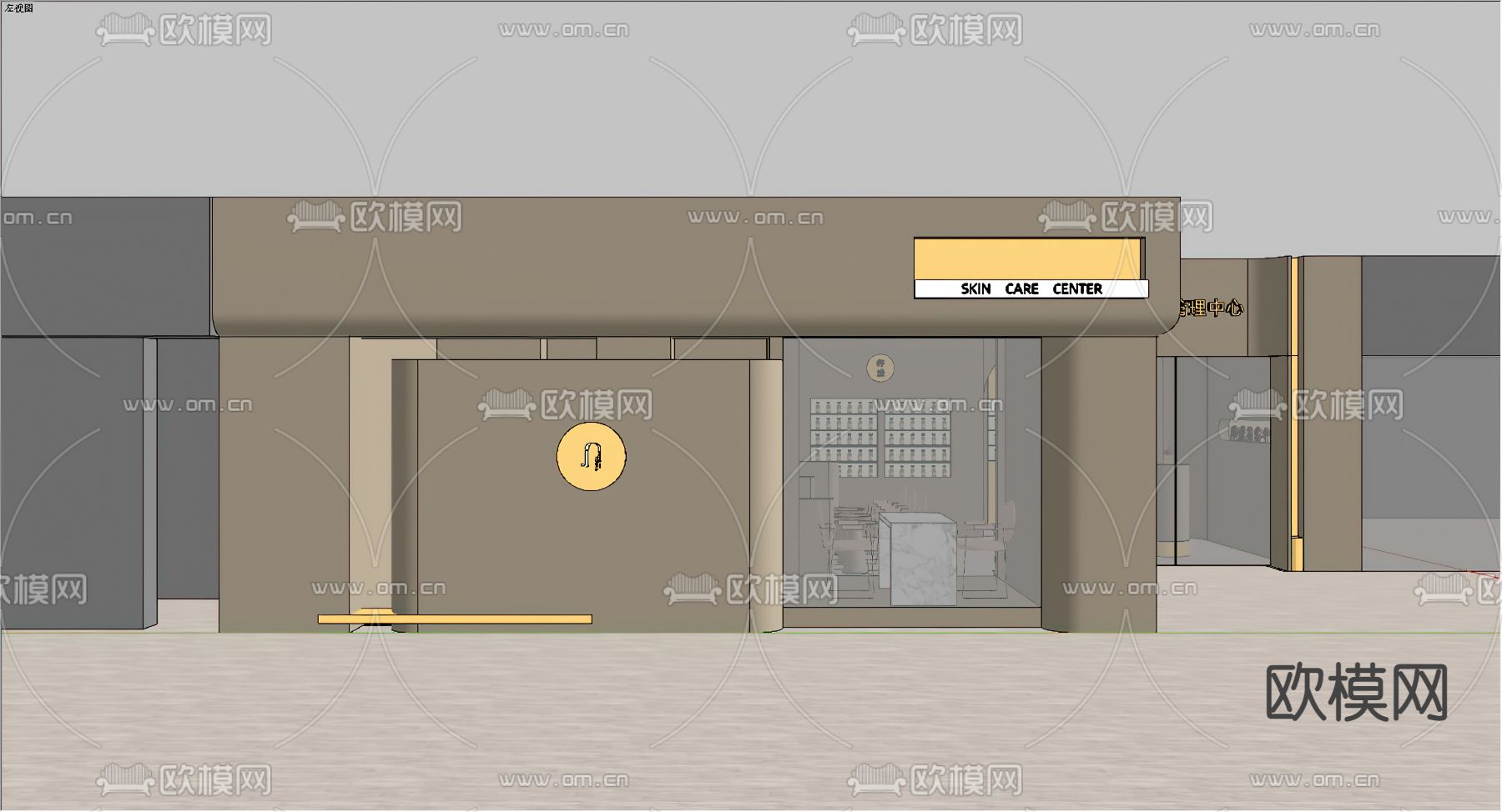 侘疾风SPA门头su模型下载（渲染图2）