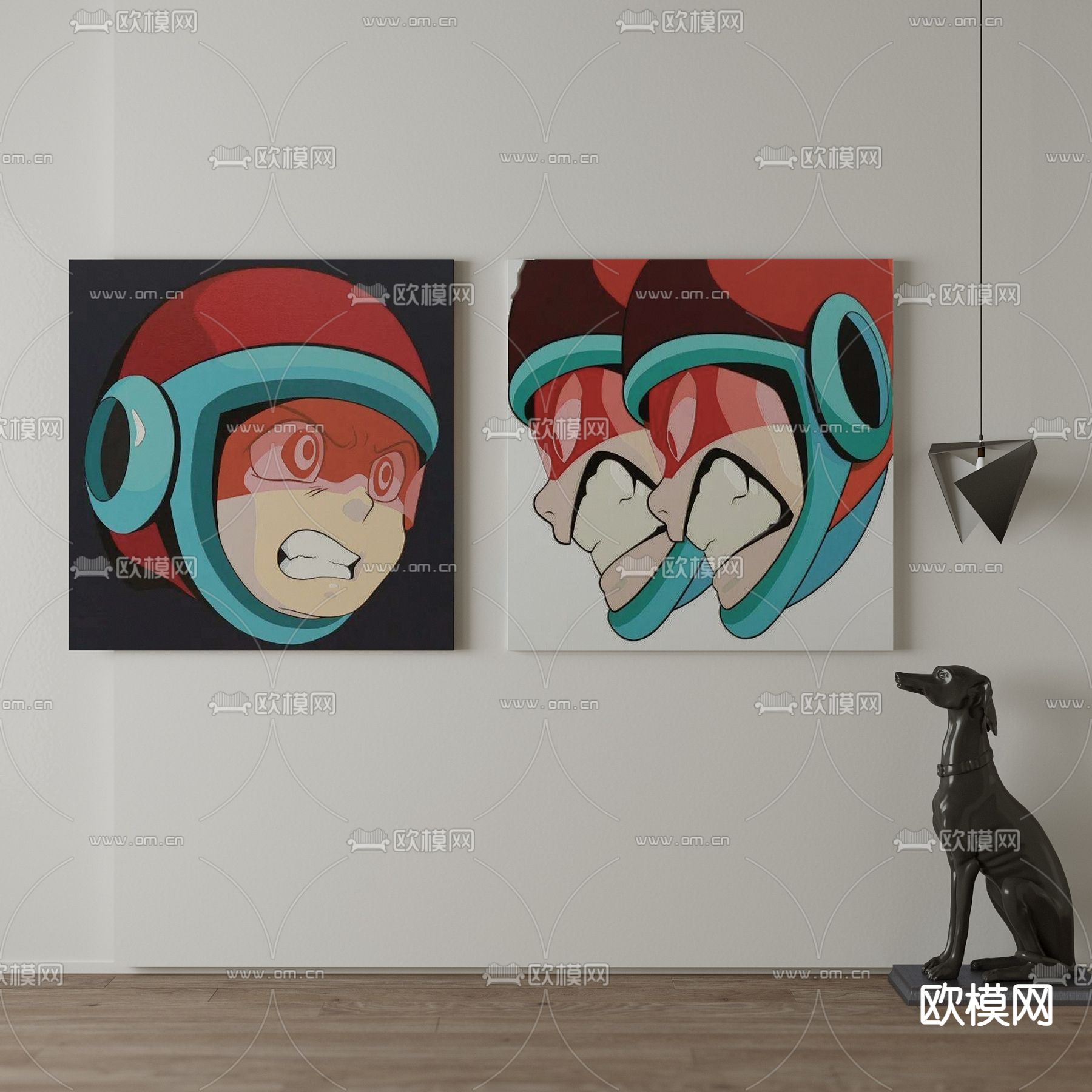 后现代动漫主角头像装饰画3d模型下载