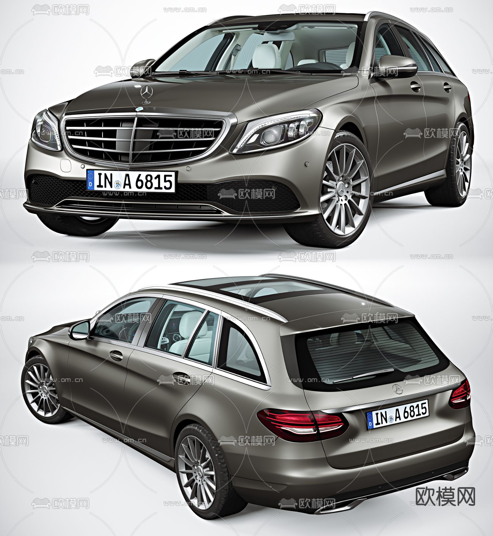 现代梅赛德斯奔驰汽车3d模型下载（渲染图2）