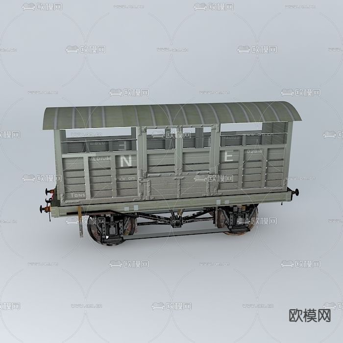 现代复古畜牧运载轨道车厢免费3d模型下载