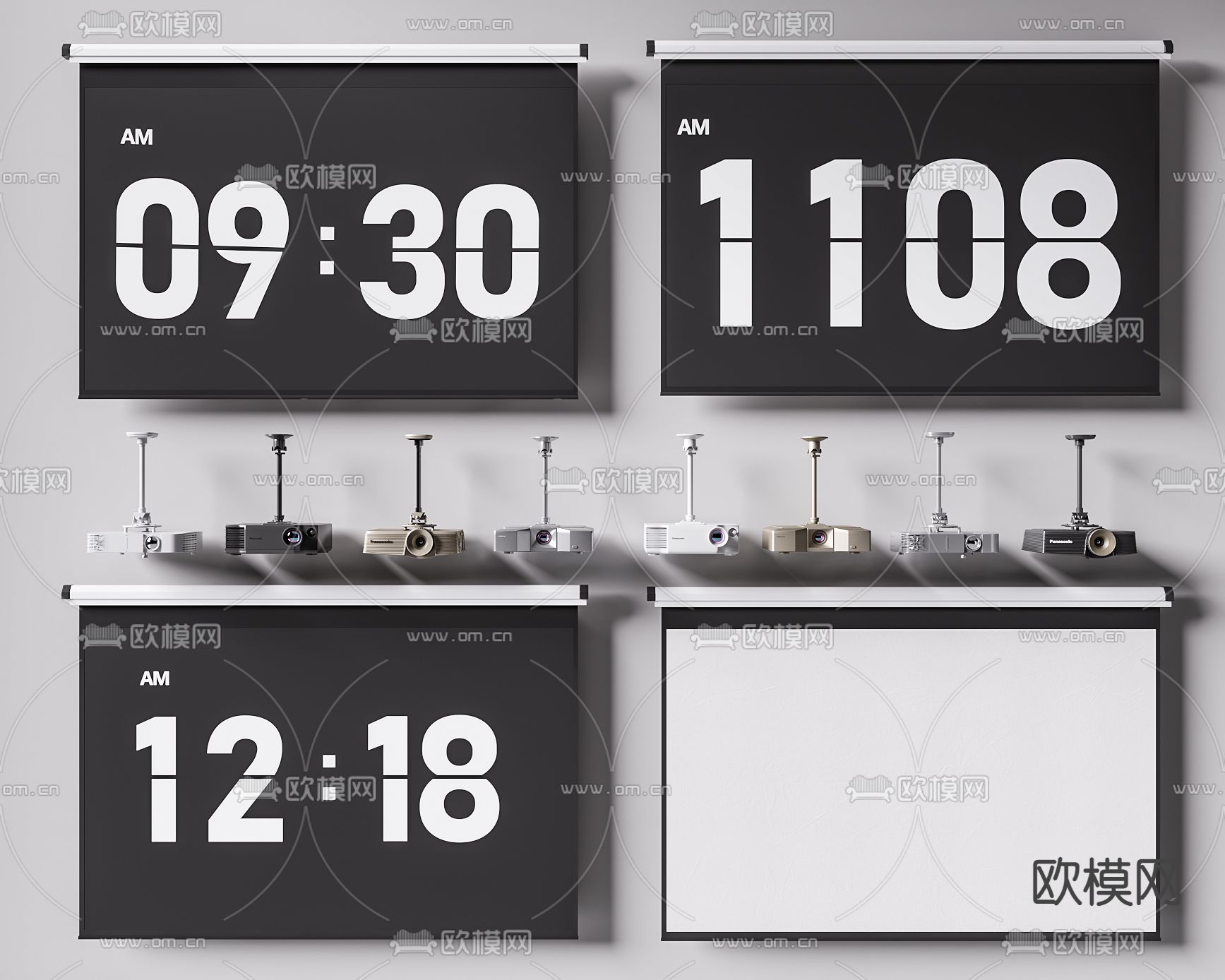 投影仪投影幕布3d模型下载