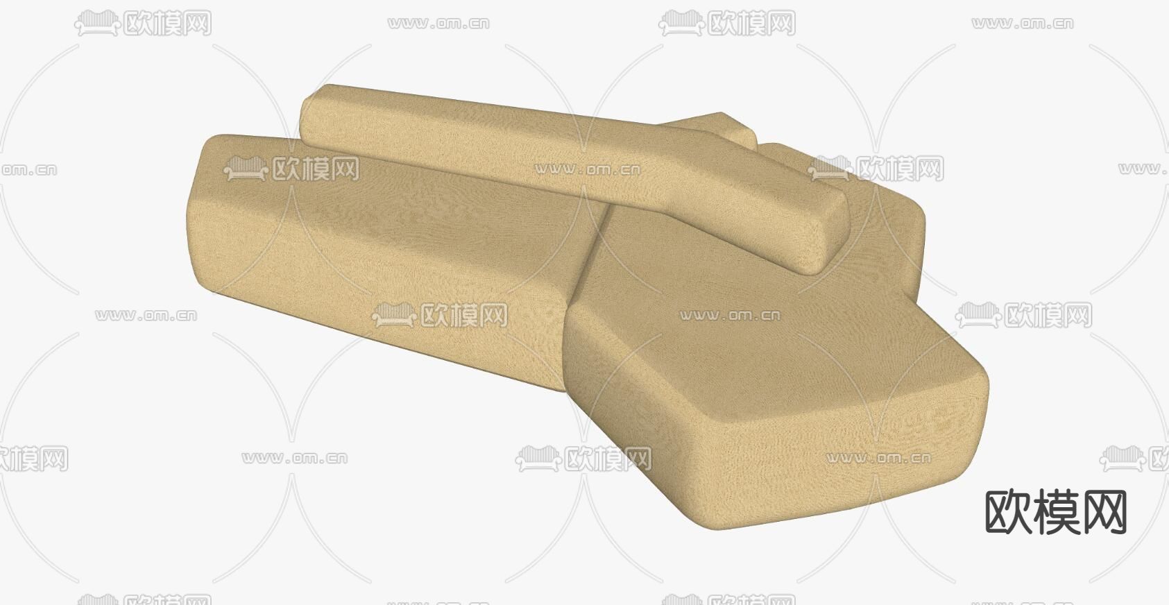 现代办公卡座沙发su模型下载