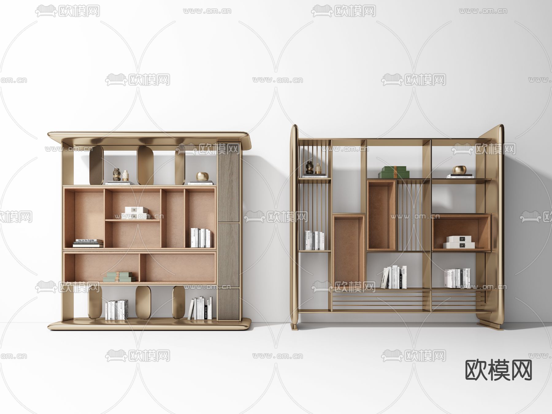 Minotti现代金属书架3d模型下载