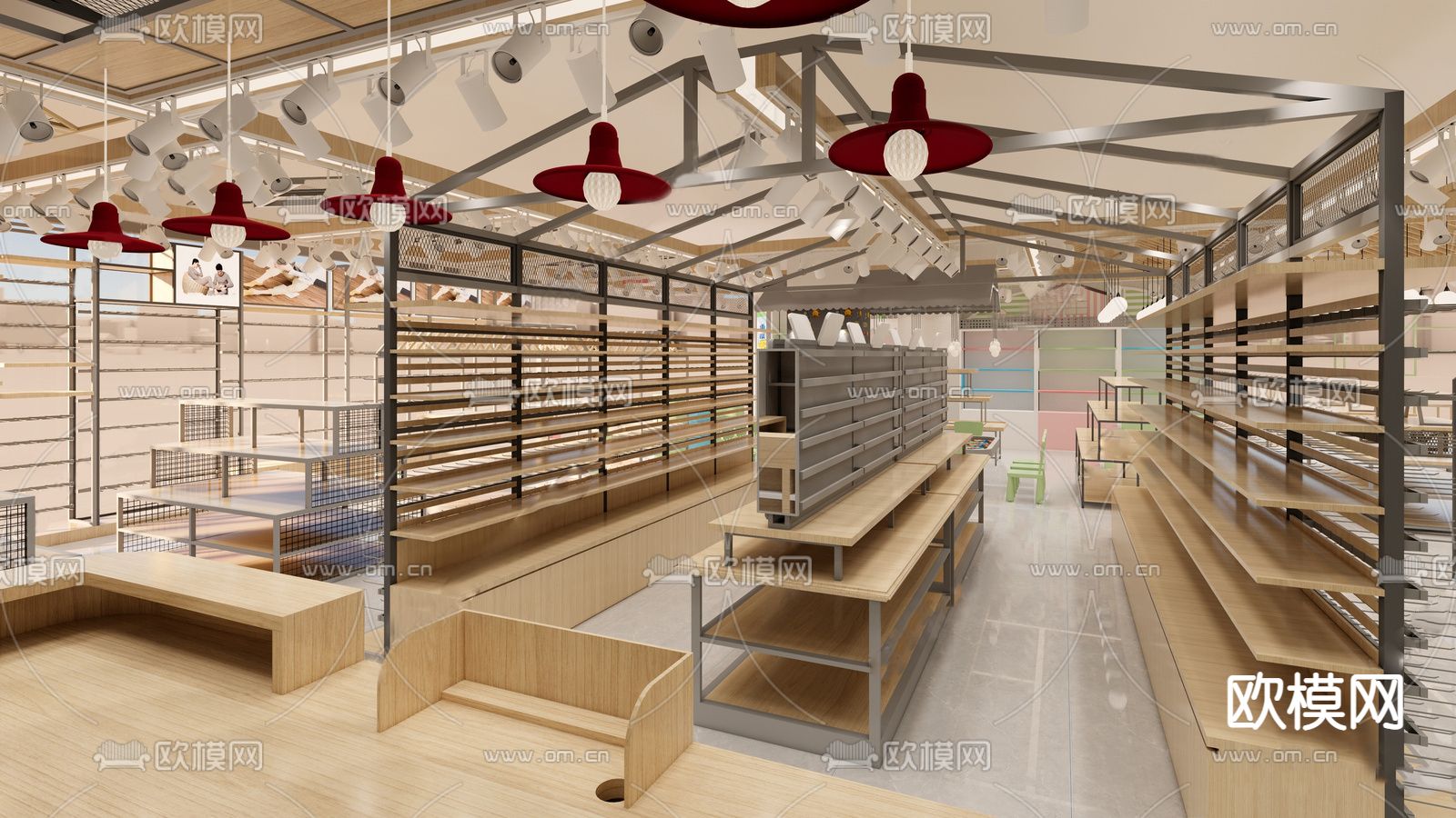 现代文具店专卖店杂货店su模型下载（渲染图3）