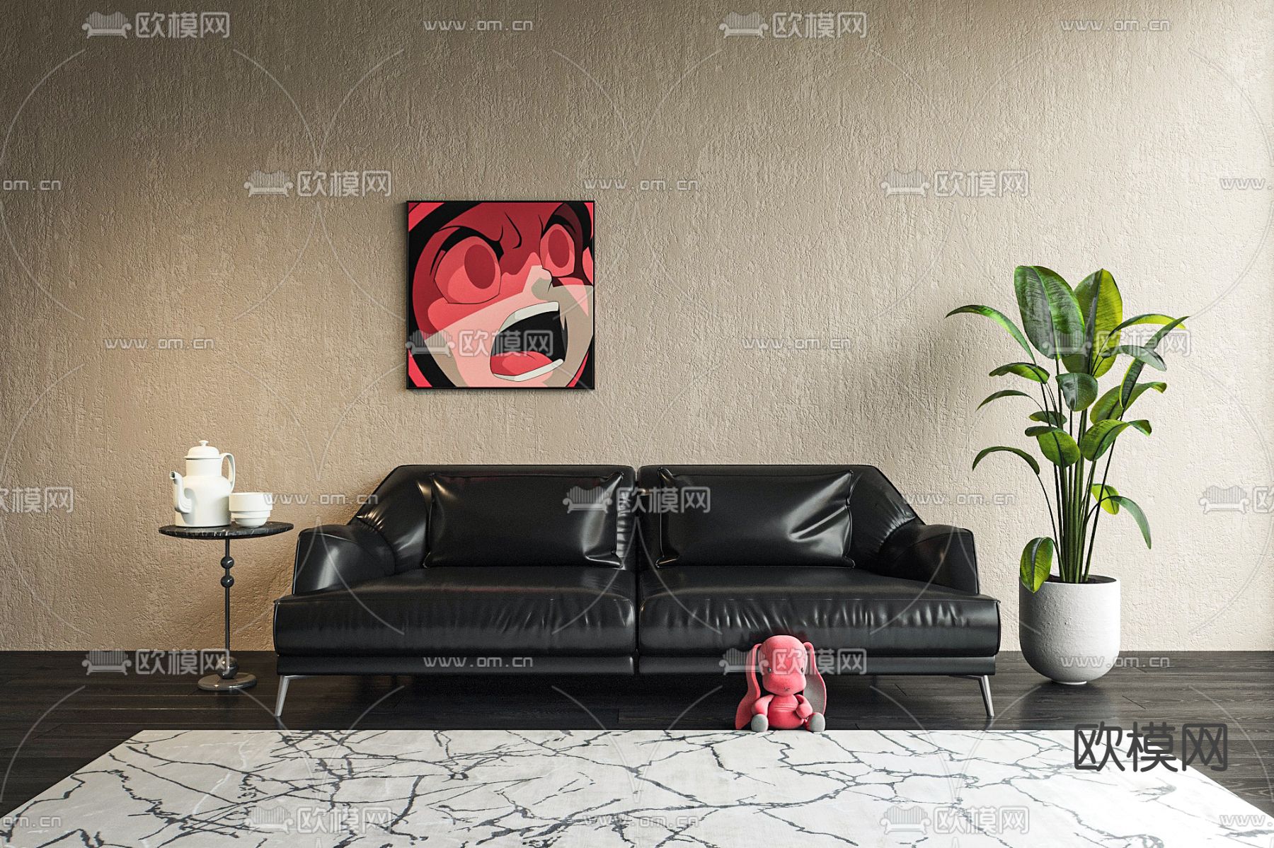 Minotti现代布艺休闲沙发3d模型下载