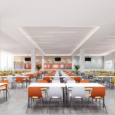  现代食堂su模型 