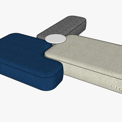  现代办公卡座沙发su模型 