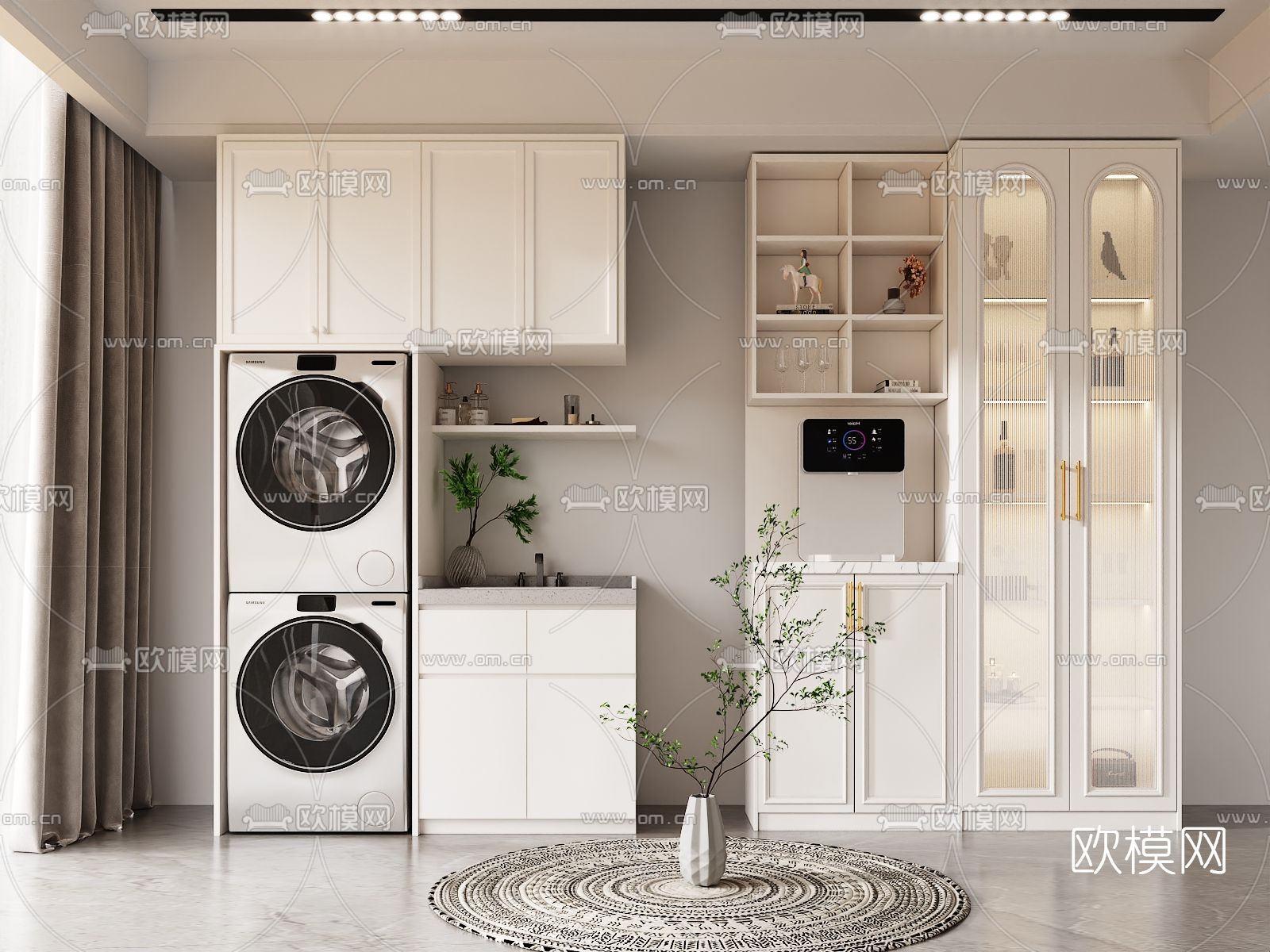 简欧洗手台浴室柜3d模型下载