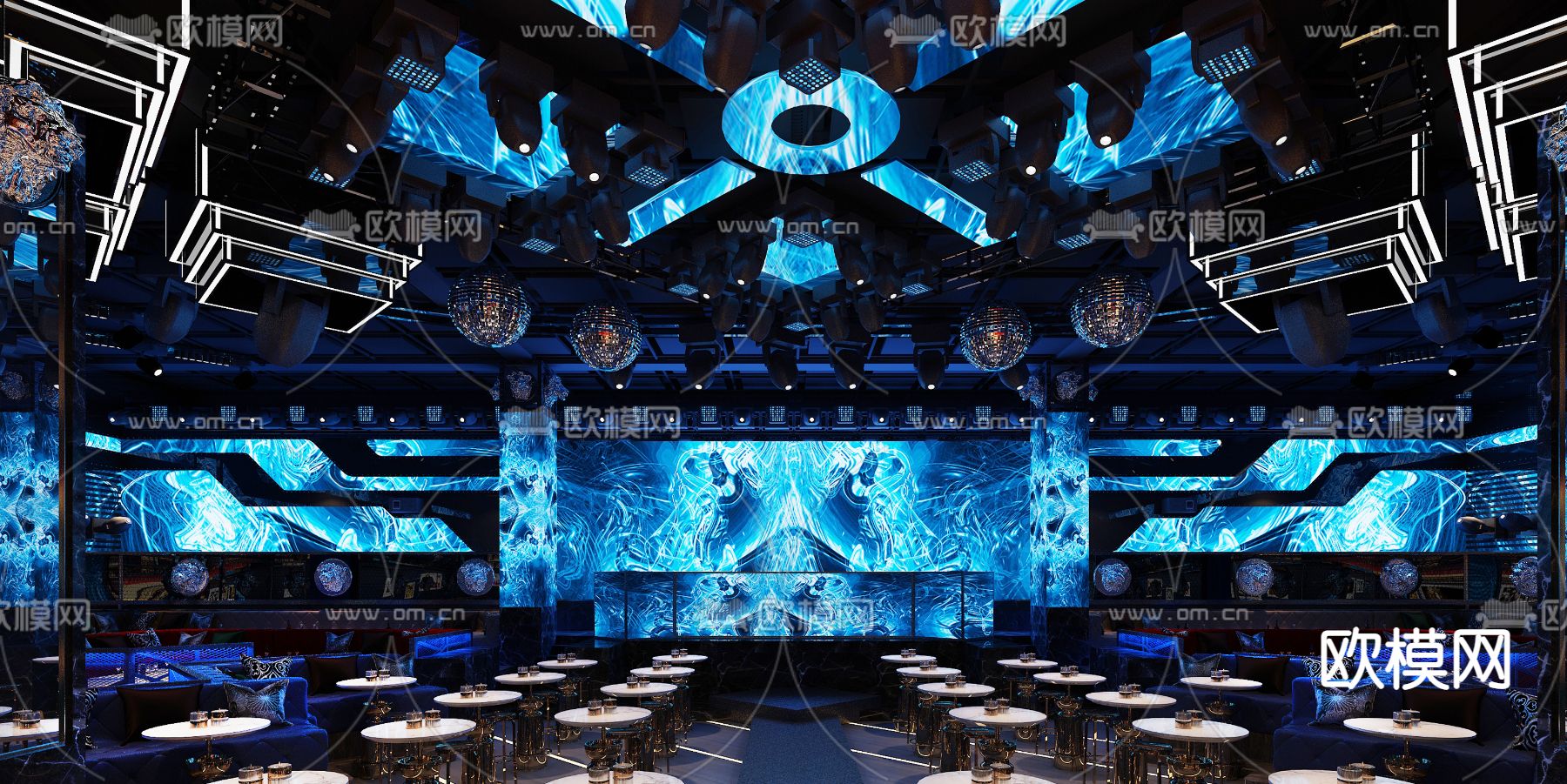 现代工业酒吧大厅3d模型下载（渲染图3）