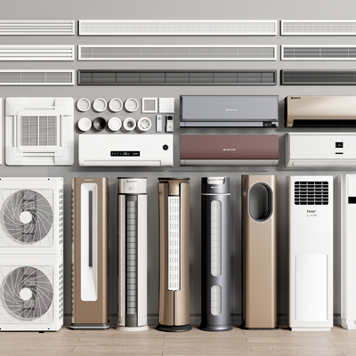  现代空调立式空调挂式空调空调出风口su模型 