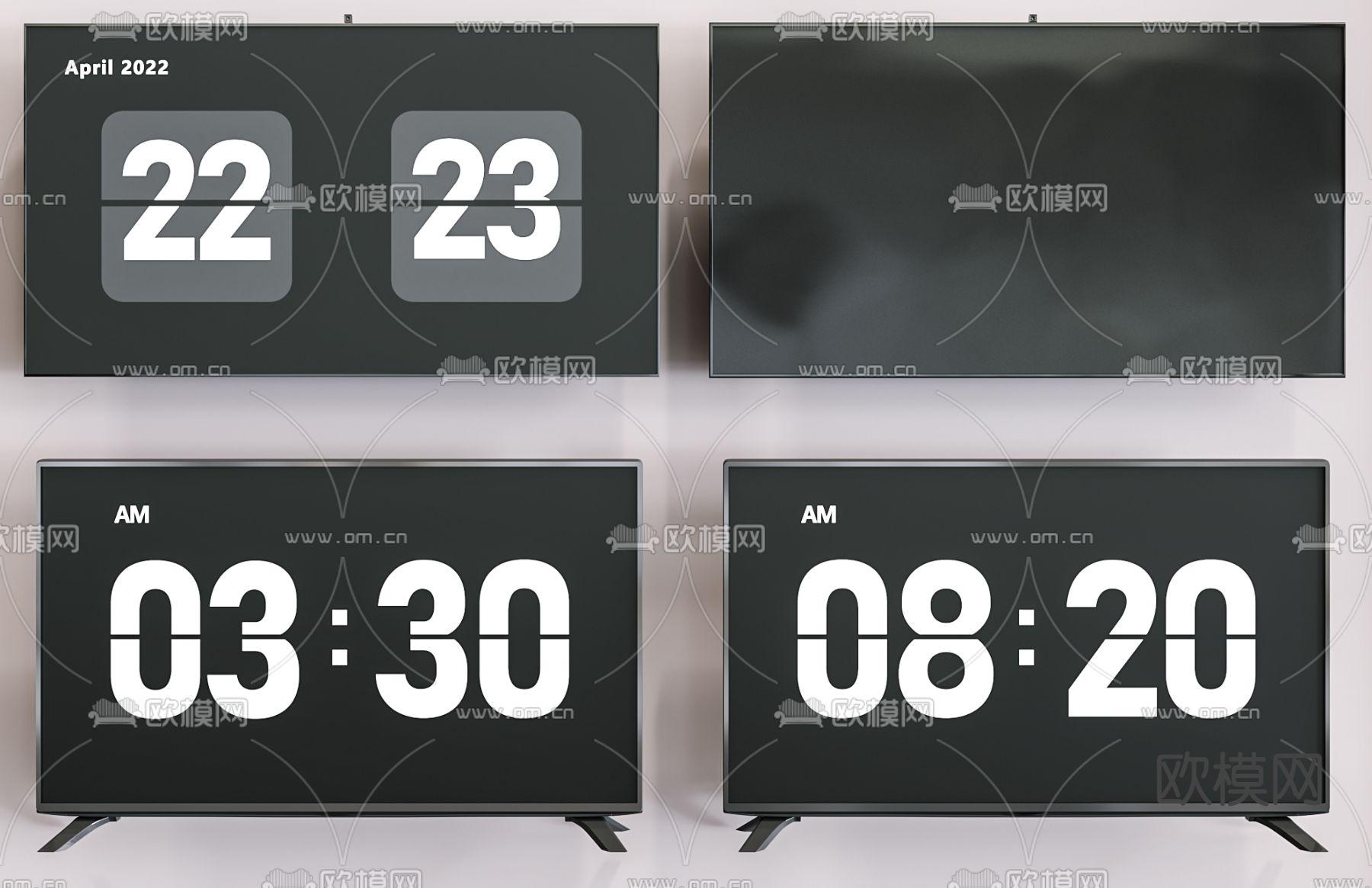 壁挂电视机显示屏3d模型下载