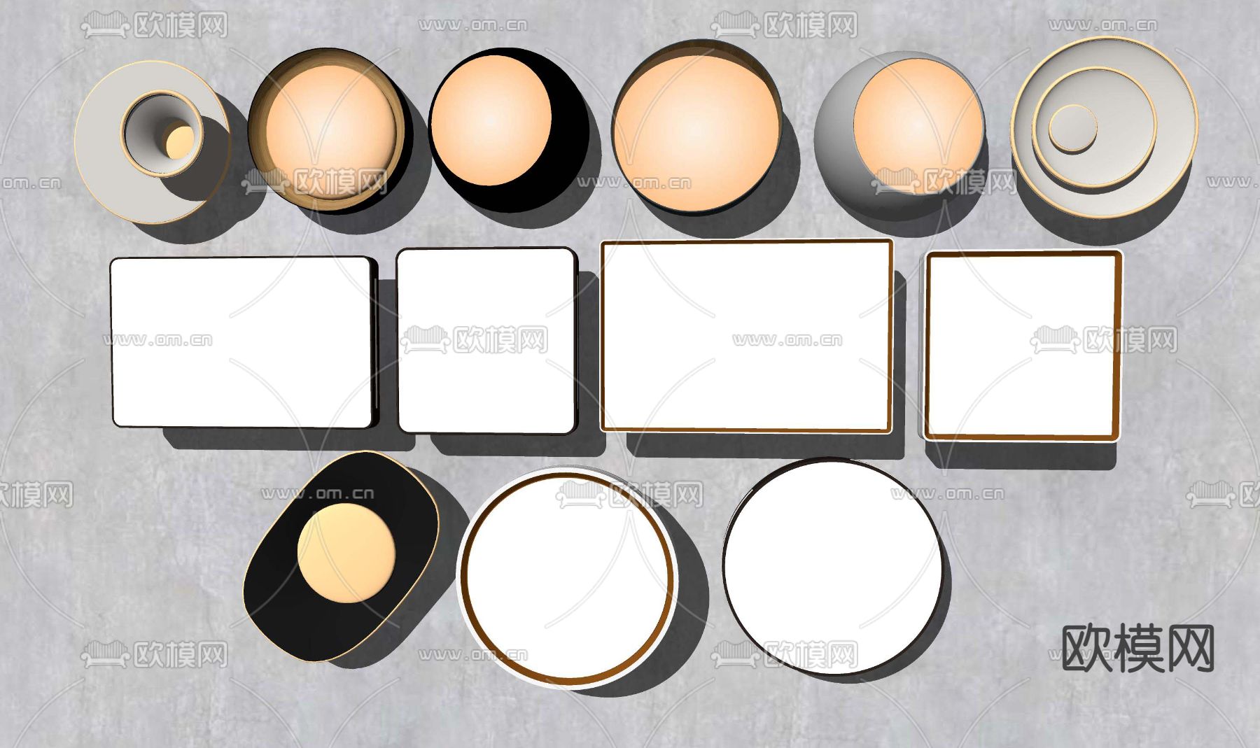 现代轻奢吸顶灯su模型下载