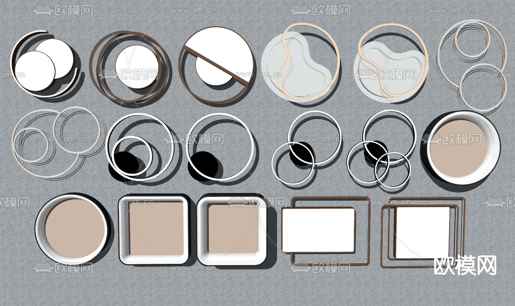 现代轻奢吸顶灯su模型下载