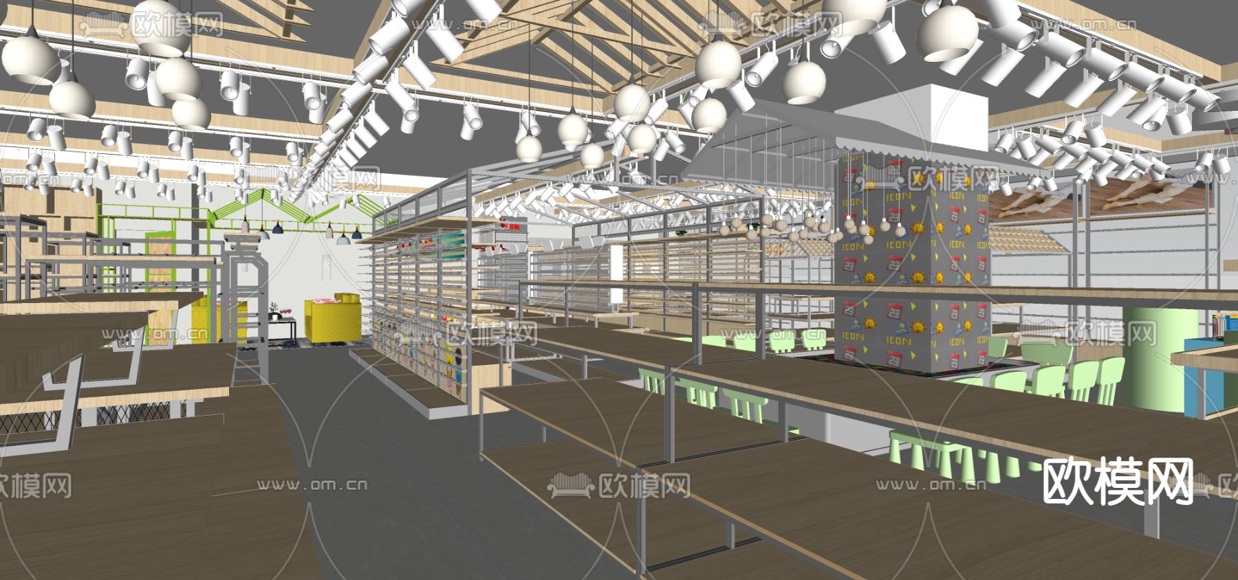 现代文具店专卖店杂货店su模型下载（渲染图2）