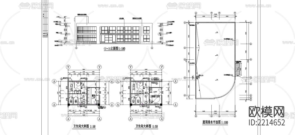 惠農(nóng)新區(qū)社區(qū)衛(wèi)生服務(wù)中心CAD施工圖下載(渲染圖3)