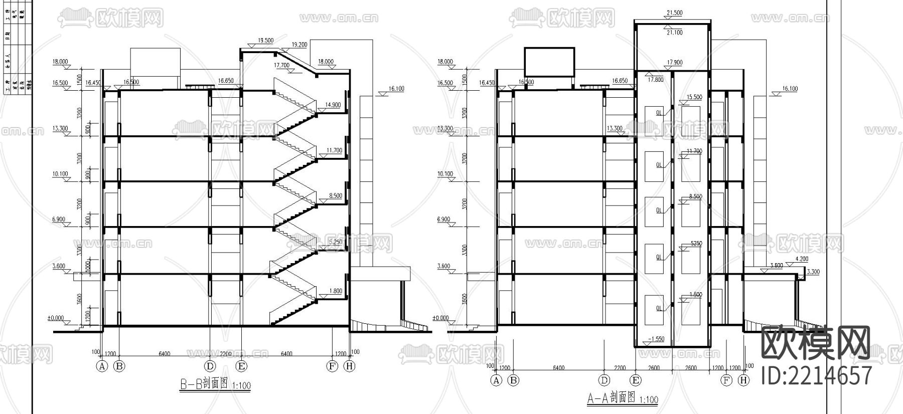精神病疗养院全套建筑CAD施工图下载（渲染图4）