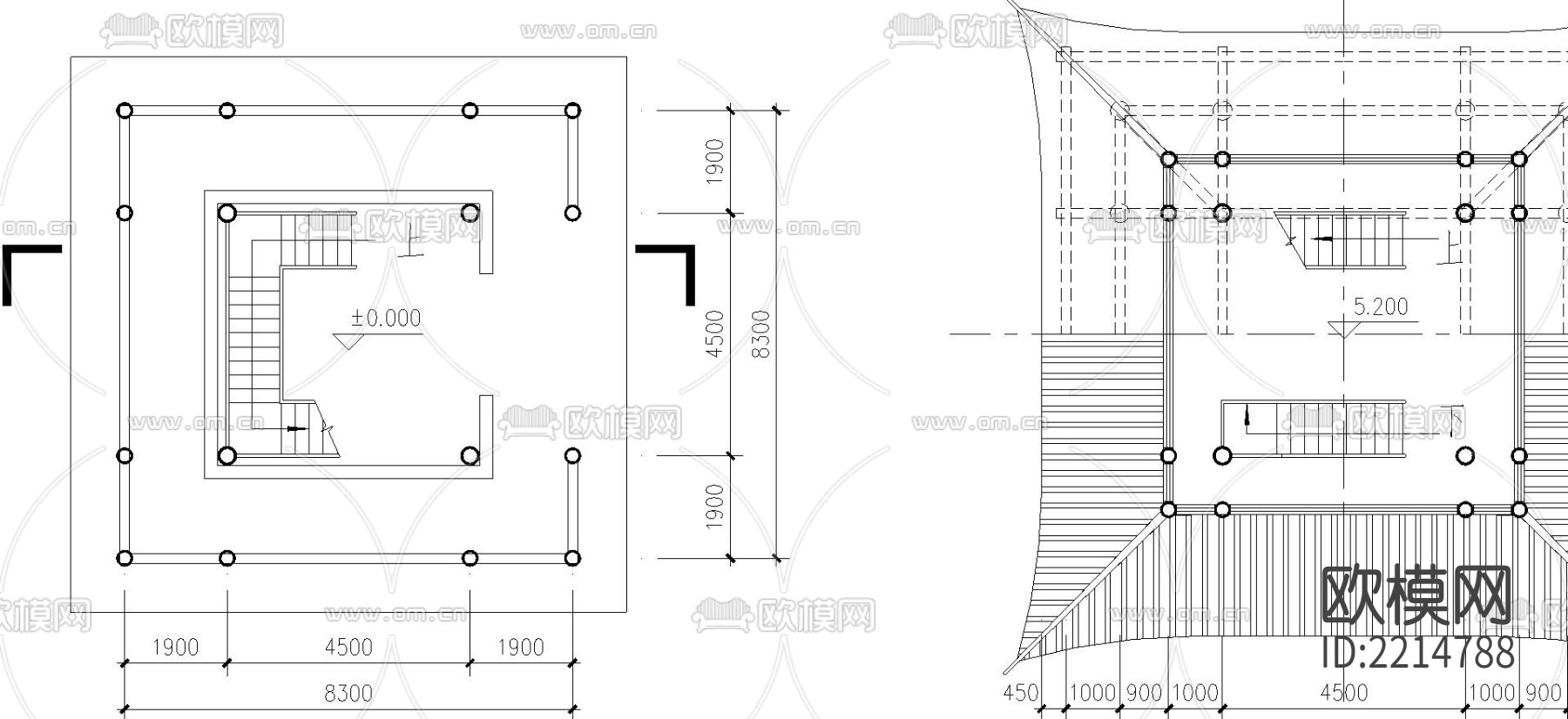 宝轮寺cad立面图下载（渲染图2）