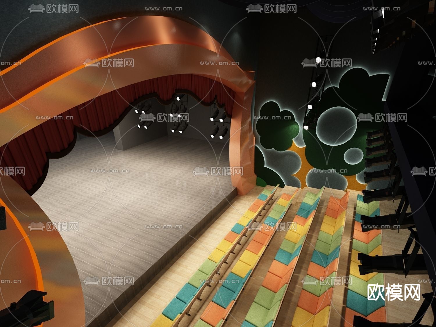现代歌剧院舞台3d模型下载（渲染图4）