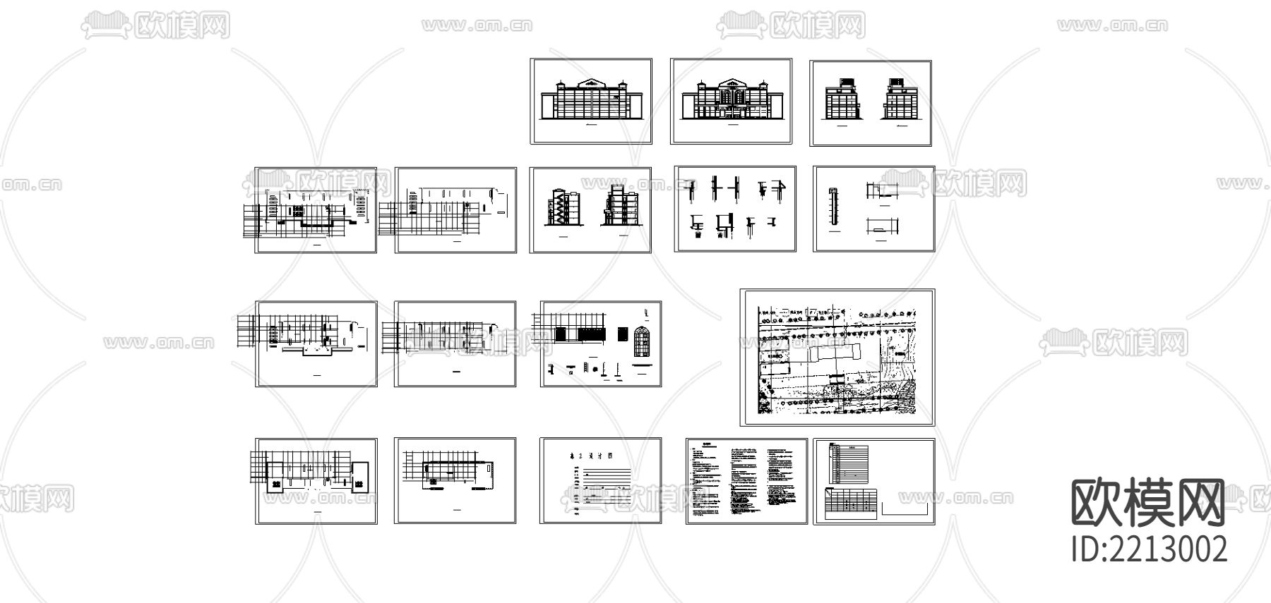 某卫生学校实验楼CAD施工图下载（渲染图1）