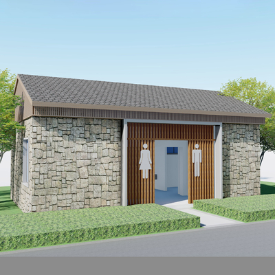  新中式公共厕所su模型 