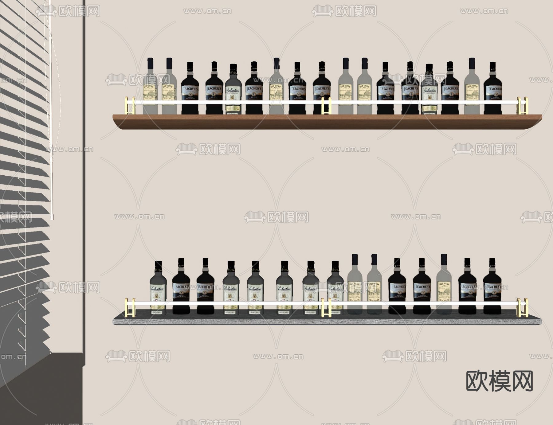 现代酒具酒架su模型下载（渲染图2）