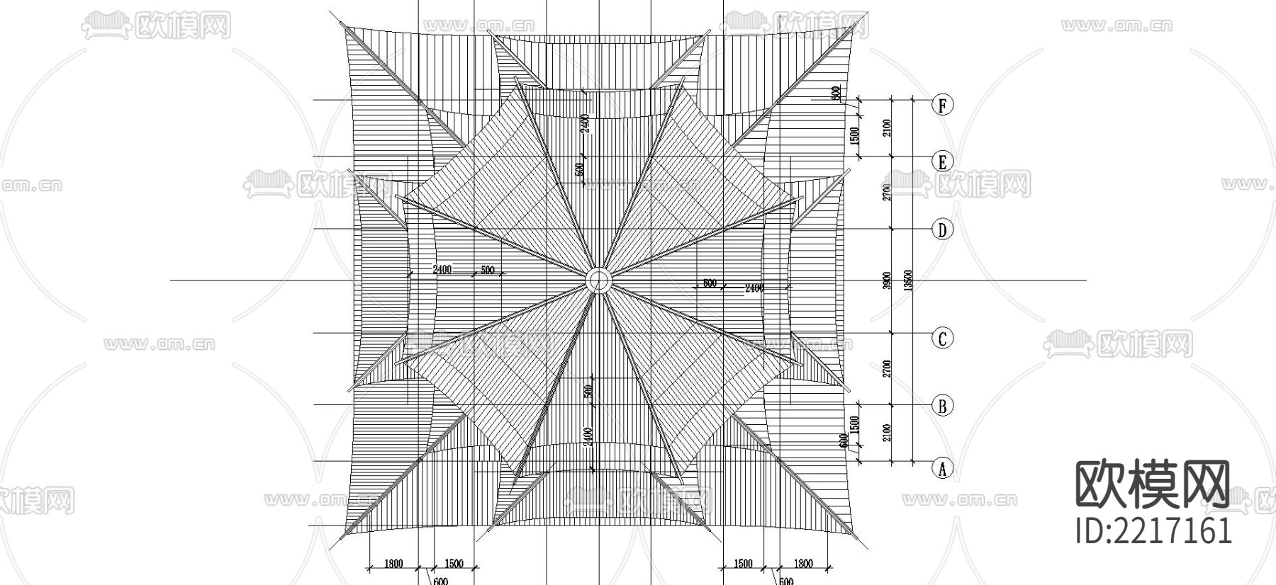 云峰烟水阁cad平立面建筑图下载（渲染图3）