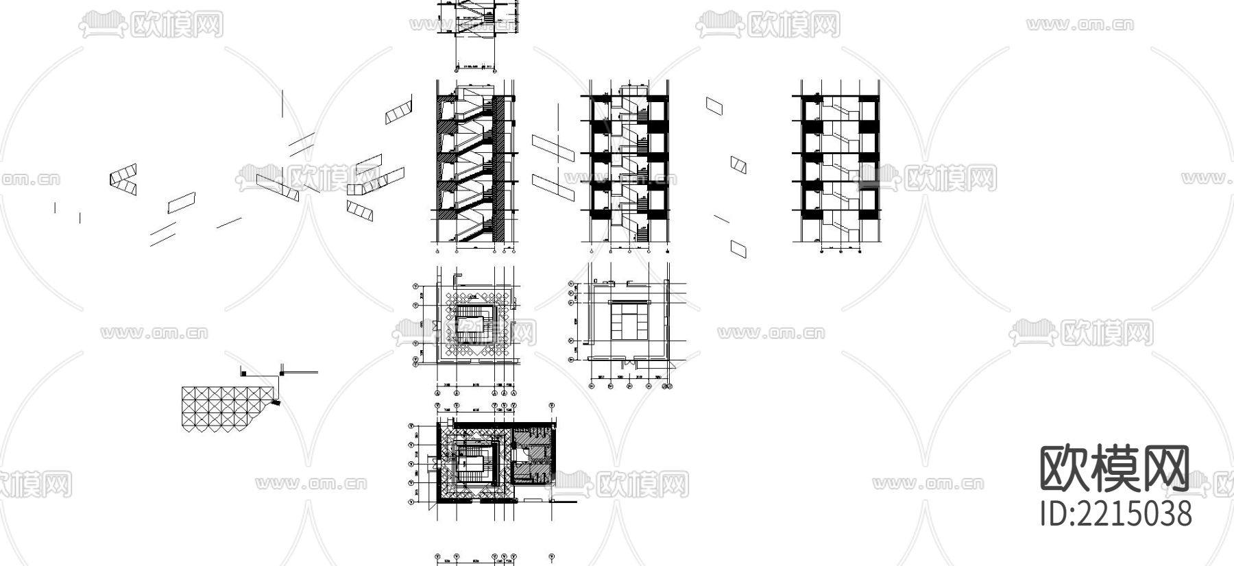 楼梯cad大样图下载（渲染图3）