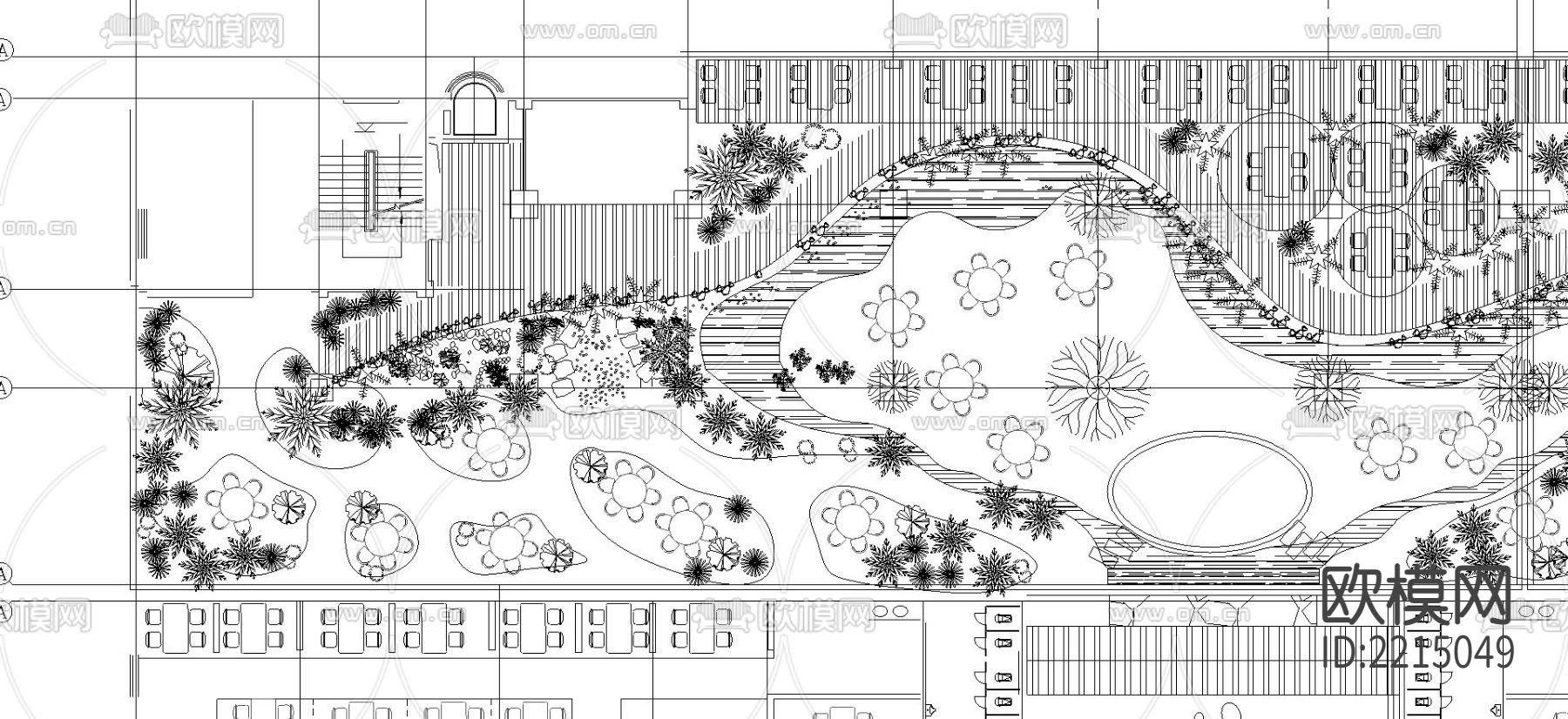 商务会所室内景观CAD施工图下载（渲染图1）
