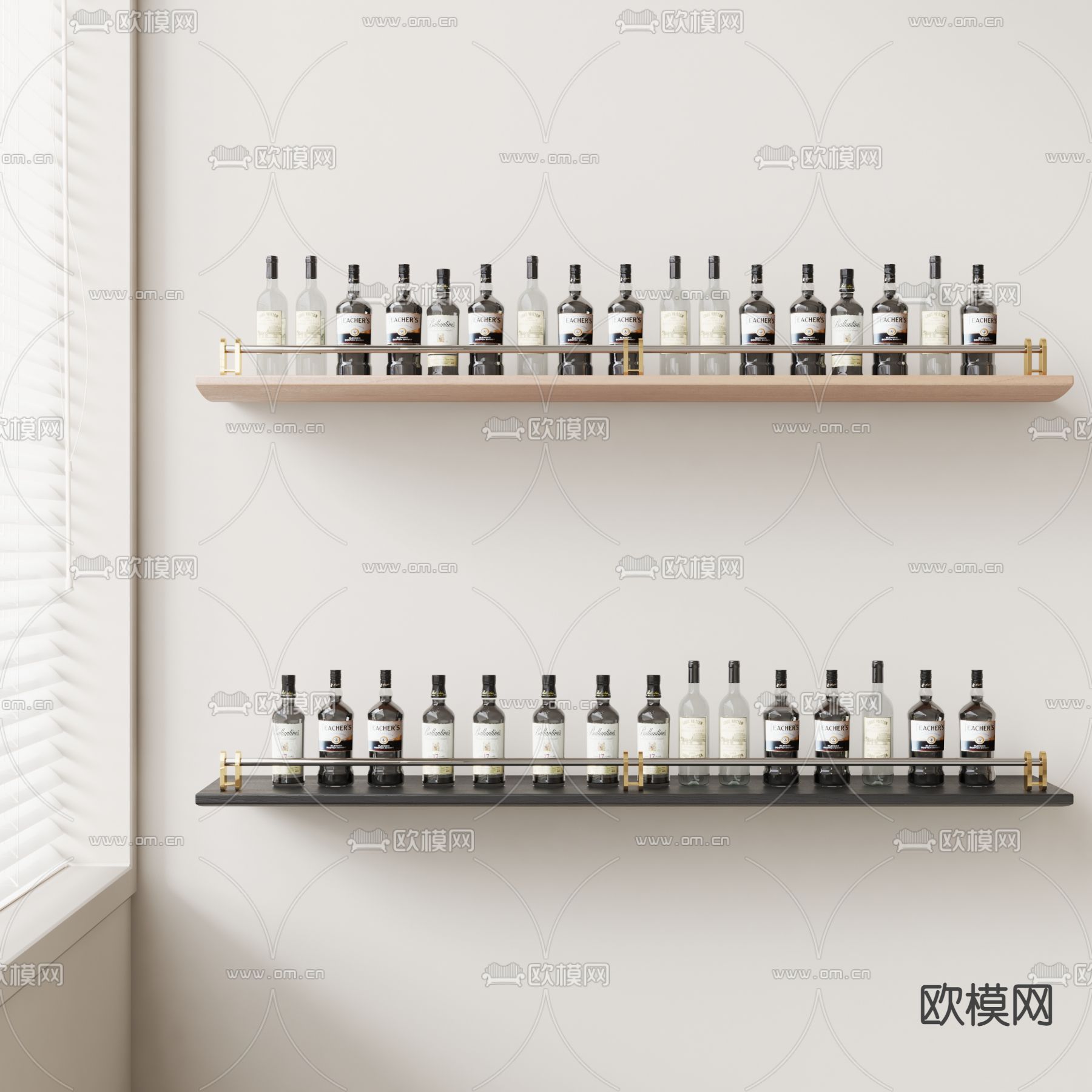 现代酒具酒架su模型下载（渲染图1）