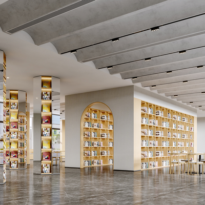 图书馆阅览室3d模型