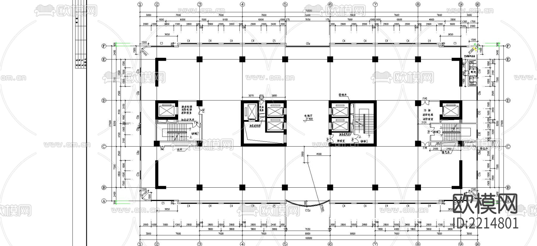 医院cad平面图下载（渲染图3）