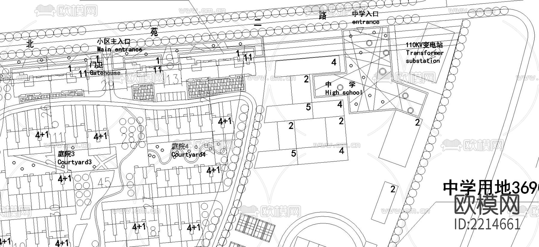 莱茵湖小区规划CAD施工图下载（渲染图3）