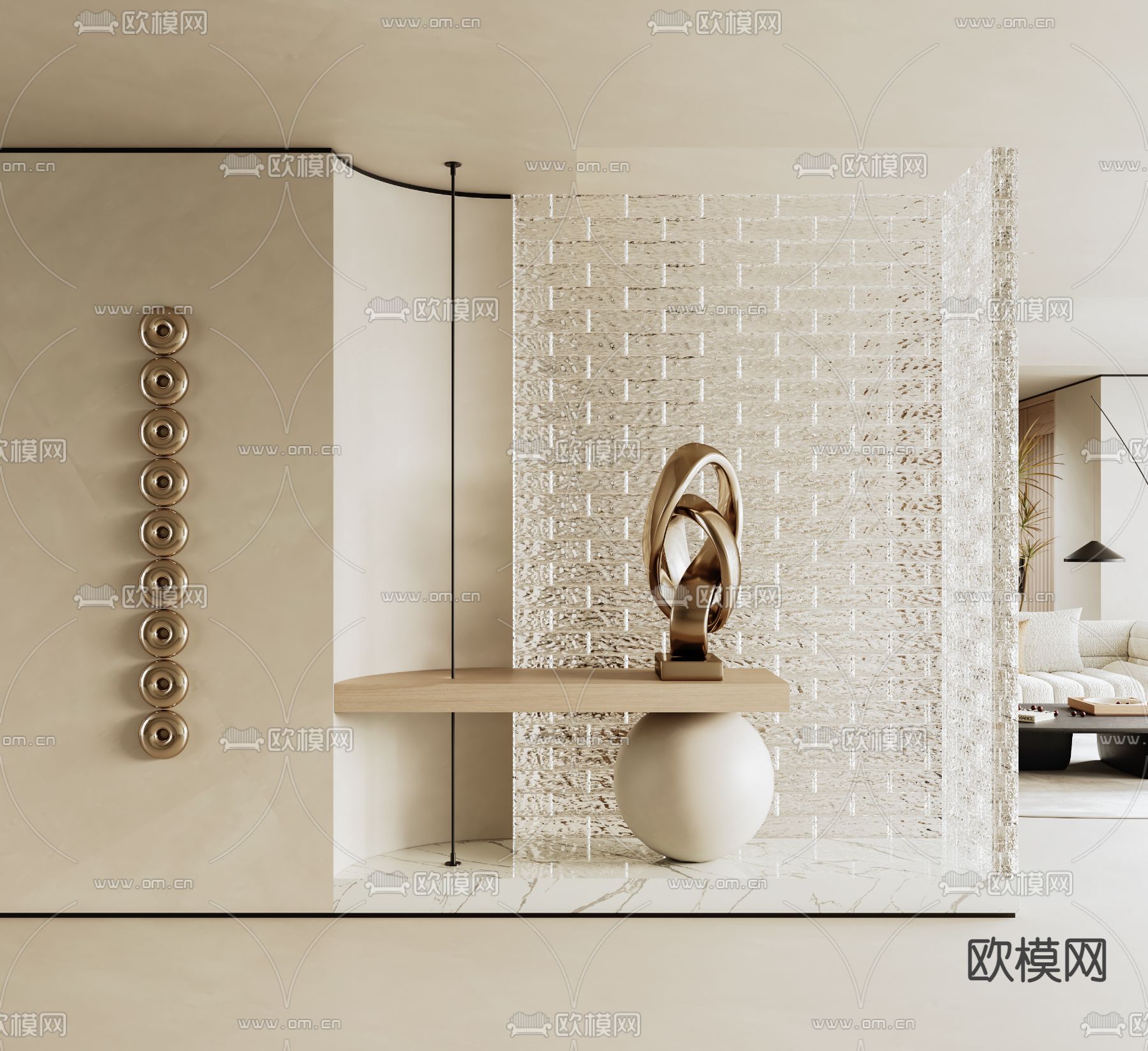 侘寂玄关3d模型下载_ID12047031_3dmax免费模型-欧模网