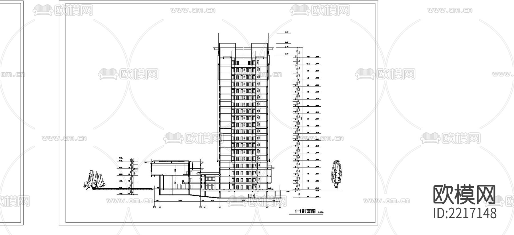 中国药大研究生实验楼cad施工图下载（渲染图1）