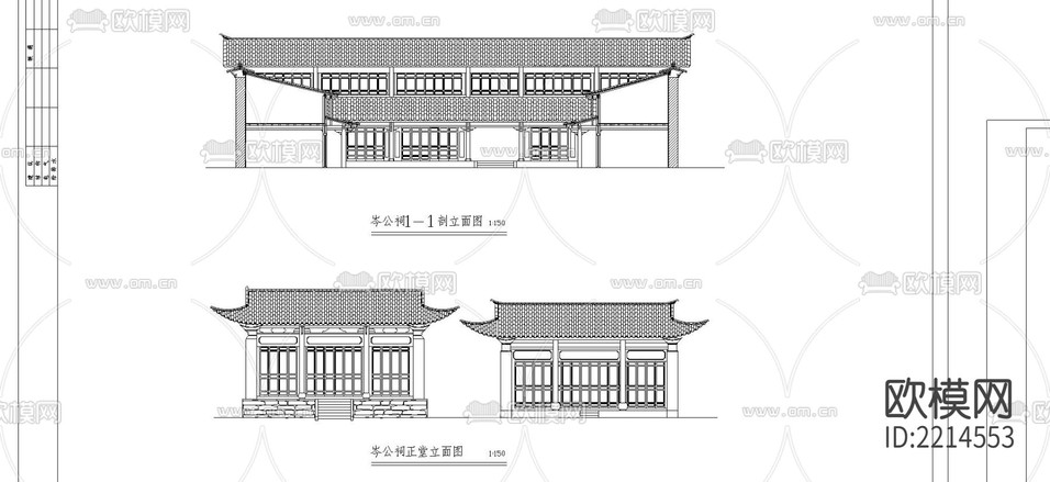 古建整修CAD施工圖下載(渲染圖1)