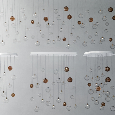  现代玻璃装饰吊灯su模型 