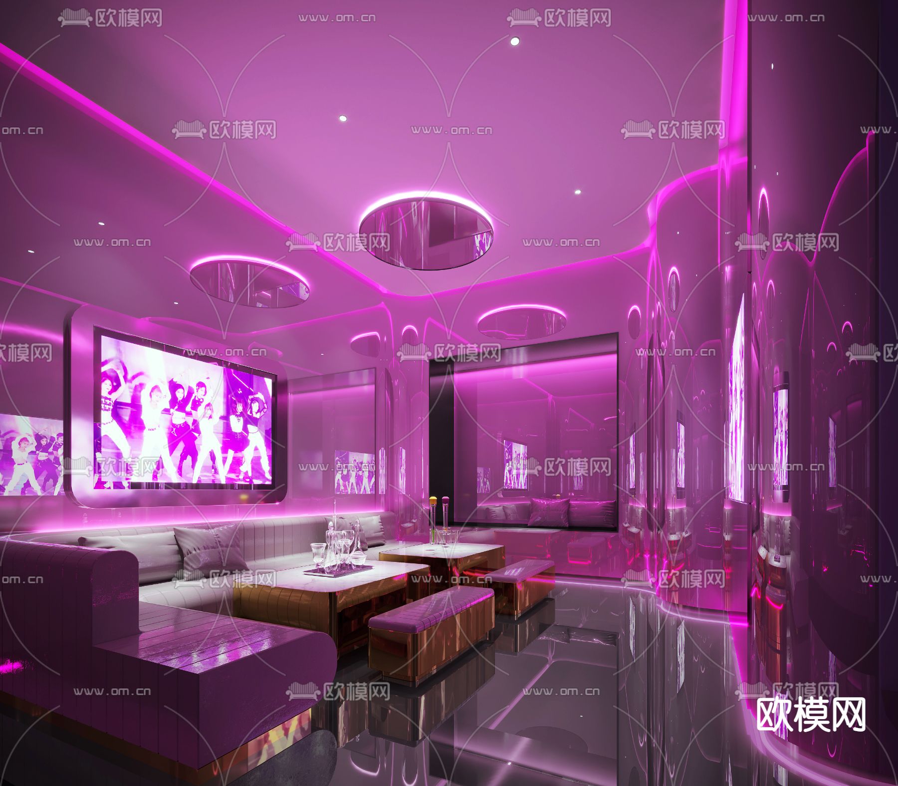 现代酒吧ktv包房3d模型下载