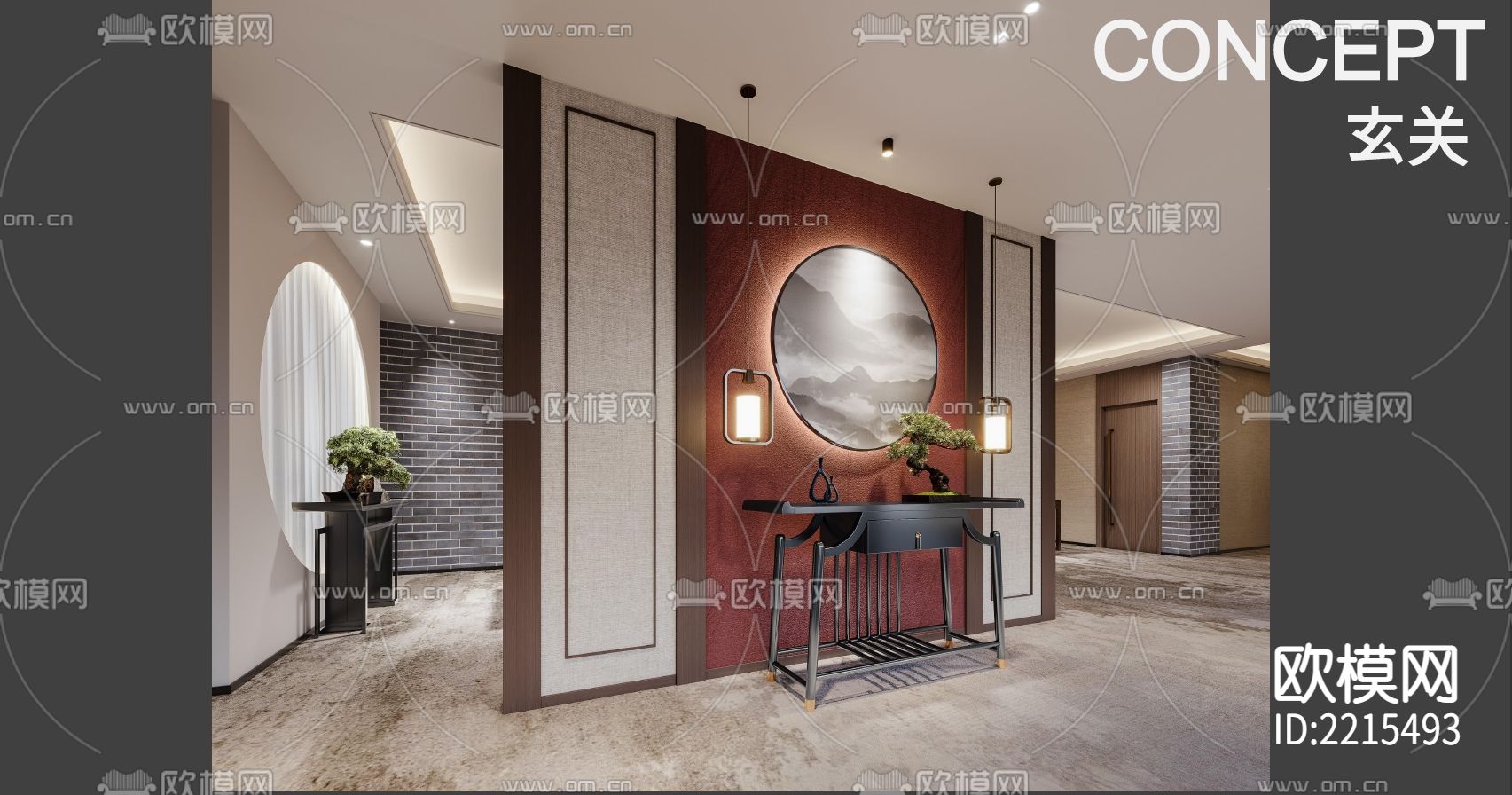 私人会所平面布置CAD施工图下载（渲染图3）