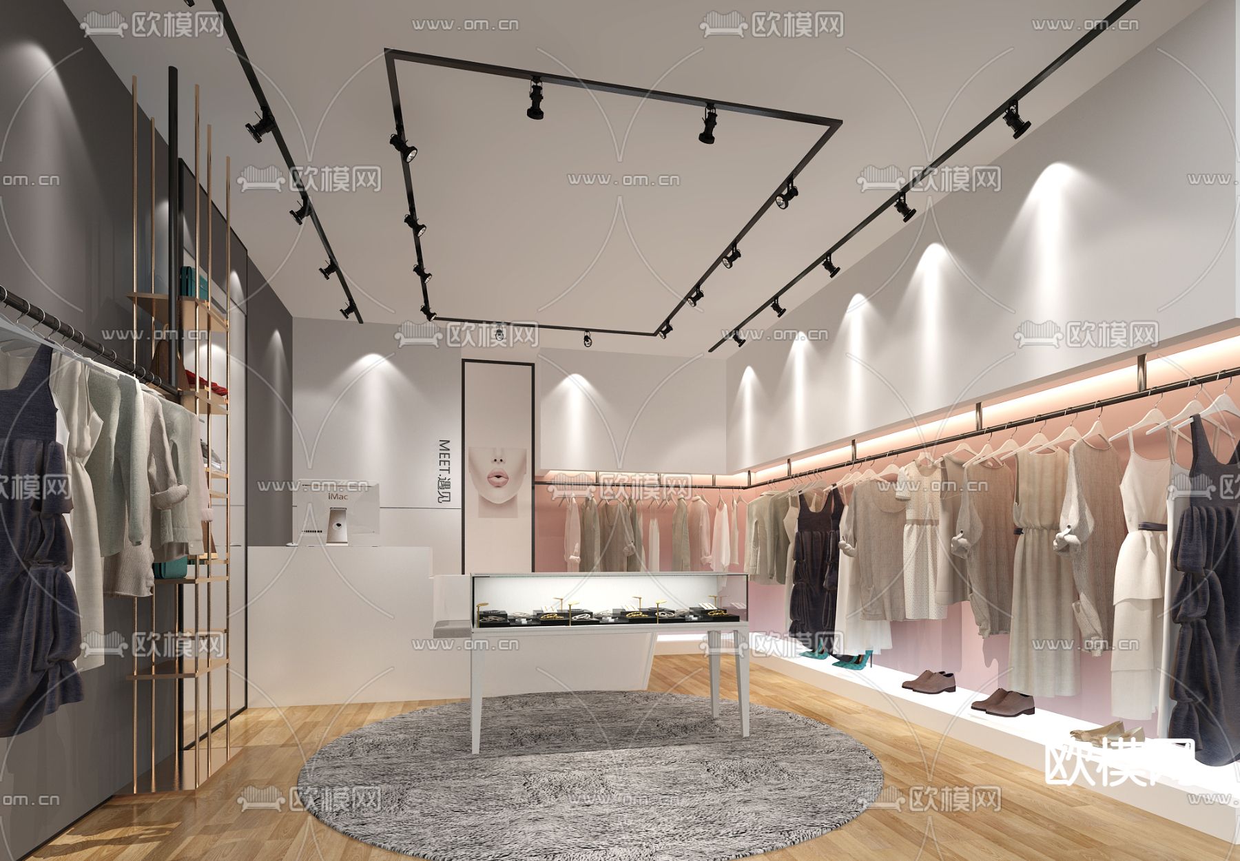 现代女士服装店3d模型下载_ID12050874_3dmax免费模型-欧模网