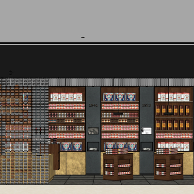  现代超市零售su模型 