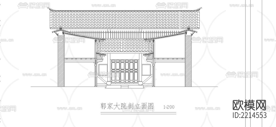 古建整修CAD施工圖下載(渲染圖2)