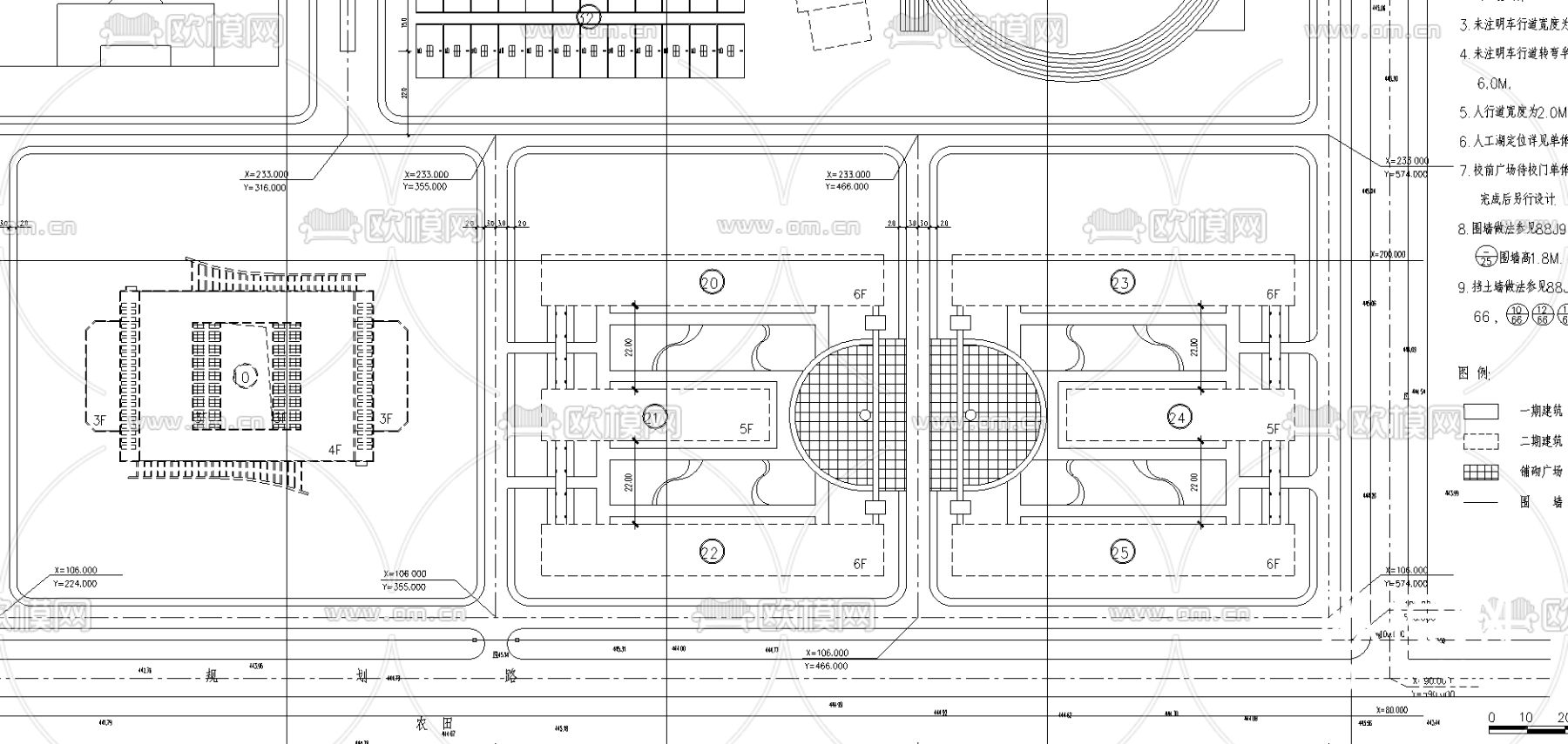 西安邮电学院新校区CAD施工图下载（渲染图2）