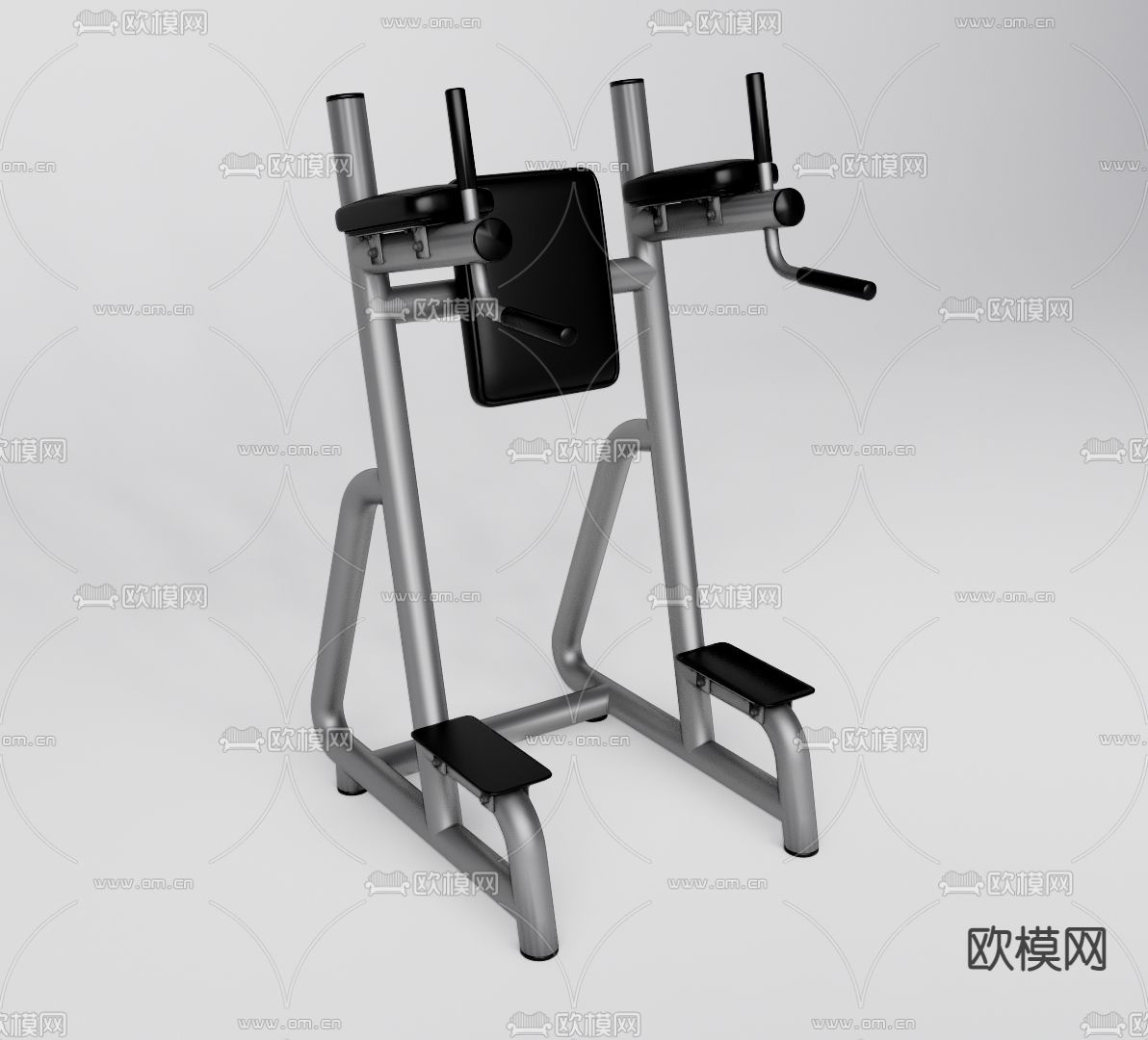 现代健身器材卷腹提膝双杠训练器su模型下载（渲染图1）