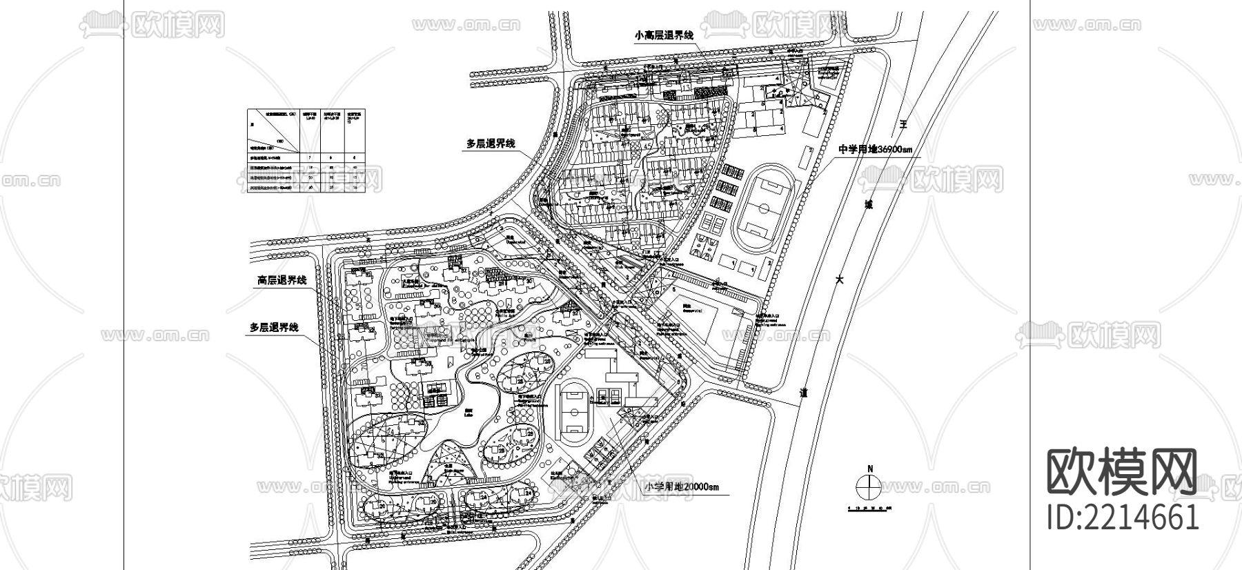 莱茵湖小区规划CAD施工图下载（渲染图1）