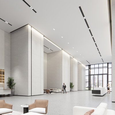  现代办公楼大堂su模型 