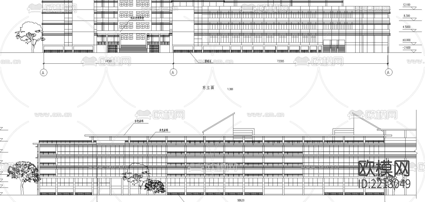 某学校体育馆CAD施工图下载（渲染图3）