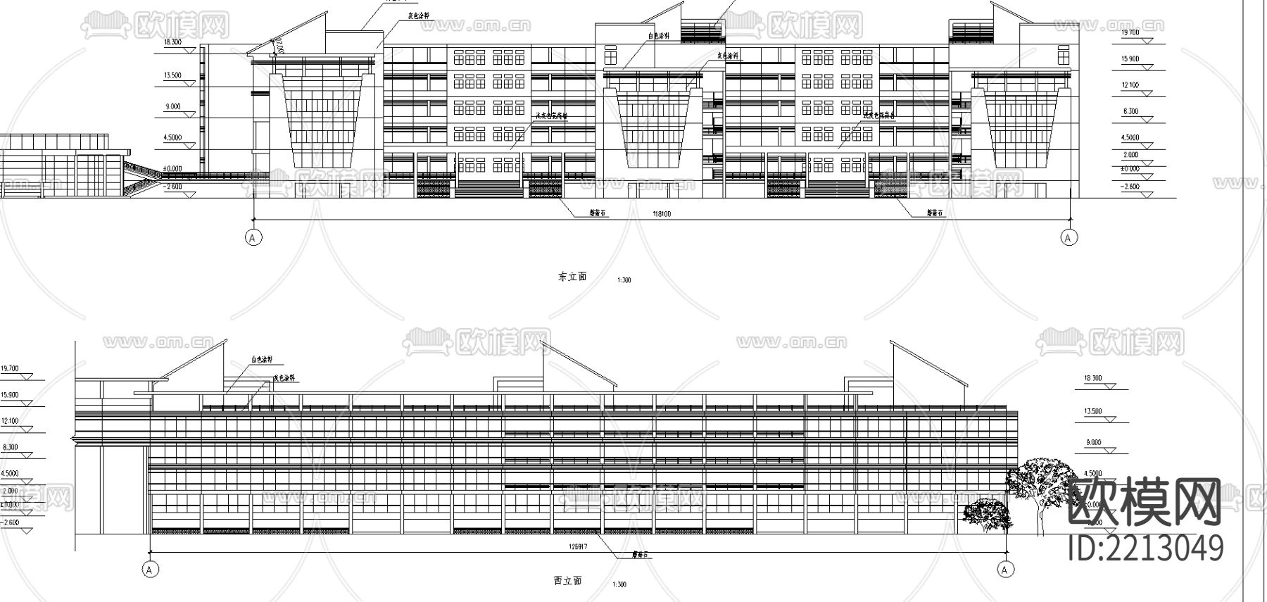 某学校体育馆CAD施工图下载（渲染图1）
