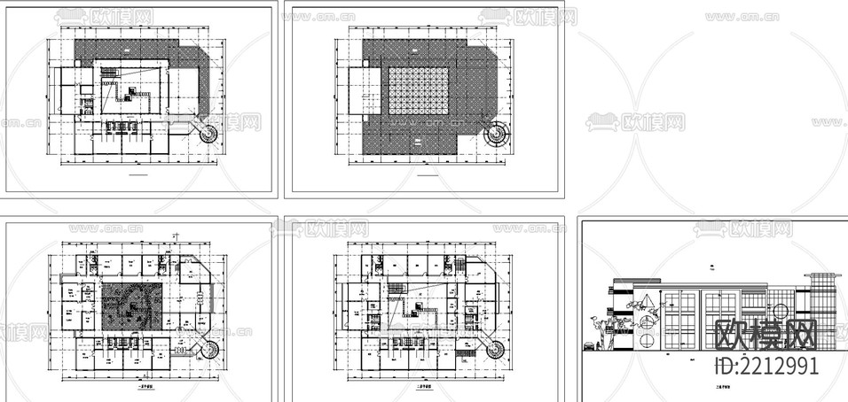 九班幼兒園+社區(qū)服務(wù)中心CAD施工圖下載(渲染圖4)