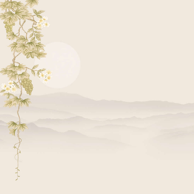  华琴壁画葡萄月下壁纸 