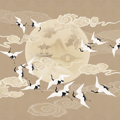 古风飞鹤壁纸